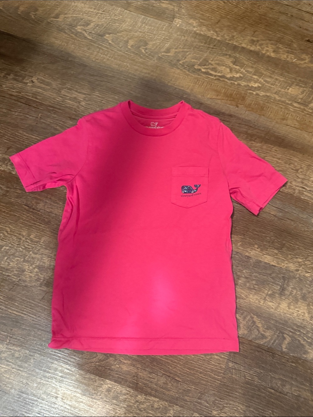 Vineyard Vines Kids Short Sleeve Tee - Hot Pink Whale Pocket